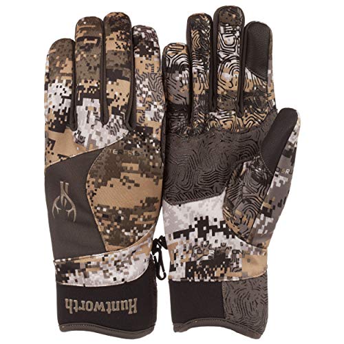 Huntworth Men's Long Pile Fleece Stealth Hunting Gloves, Disruption, Large