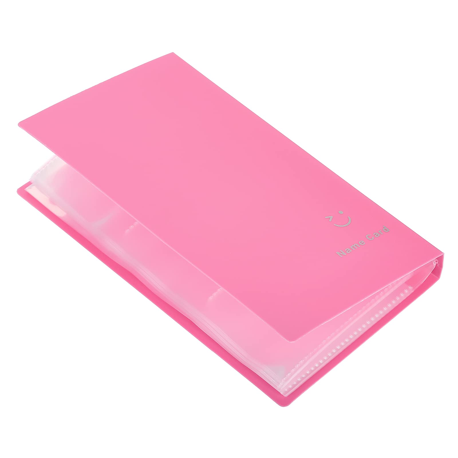 PATIKIL Business Card Holder, 1 Pack Plastic Portable Cards Binder Book Photocard Organizer for Cards Storage, Pink/Red