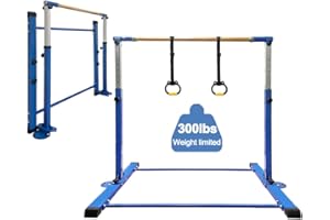 JC-ATHLETICS Gymnastic Kip Bar,Kids Girls Junior Ages 3-15,3' to 4.8' Adjustable Height,Home Gym Equipment,Home Training,1-4 Levels,260lbs Weight Capacity