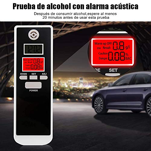 bedee Probador de Alcohol en Aliento Profesional de Alta precisión - Alcoholímetro portátil Detector de Alcohol Digital