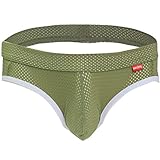 YiZYiF Men's Backless Bikini Jockstrap Briefs Underwear Army Green Medium
