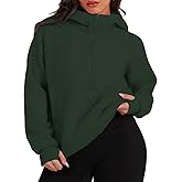 TAKEYAL Womens Plus Size Hoodies Oversized Sweatshirts Half Quarter Zip Pullover Long Sleeve Fall Outfits With Pocket