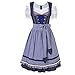 KoJooin Women's German Dirndl Dress 3 Pieces Oktoberfest Costumes Blue Dot 42
