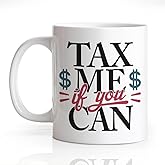 Gkodw Tax Me If You Can 11oz Double-Sided Ceramic Mug, Funny Tax Preparer Coffee Mug for Coworker, Accountant Coffee Cup for Men Women, Office Sarcastic Accounting Gifts for Staff Leader Employee