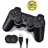 PS3 Controller, Wireless PS3 Controller Double Vibration Game Remote Control Joystick Joypad for PS3 with Charger Cable (Made