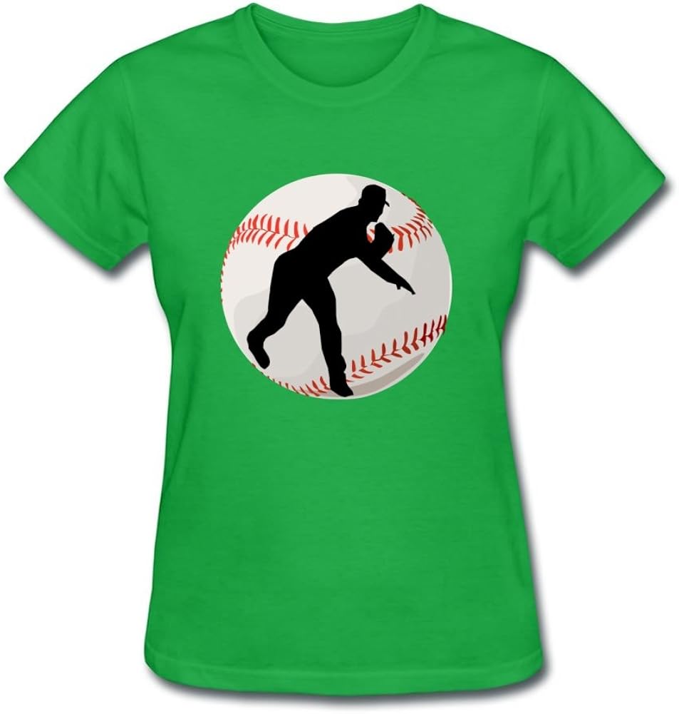 Women Baseball Pitcher Customized Cotton Green Xxlarge T