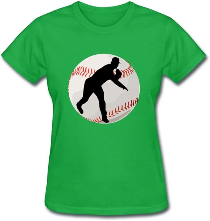 Women Baseball Pitcher Customized Cotton Green Xxlarge Tshirt Clothing