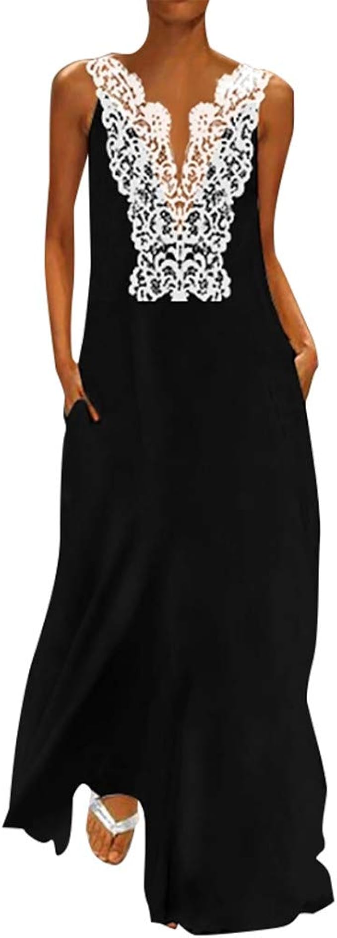 flowy lace maxi dress