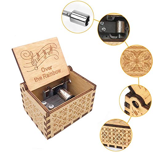 Hefonti Music Box Gift for Wife Daughter Son, Over The Rainbow Birthday Valentine Anniversary to Women Boyfriend Girl Girlfriend Musical Box Play You are My Sunshine