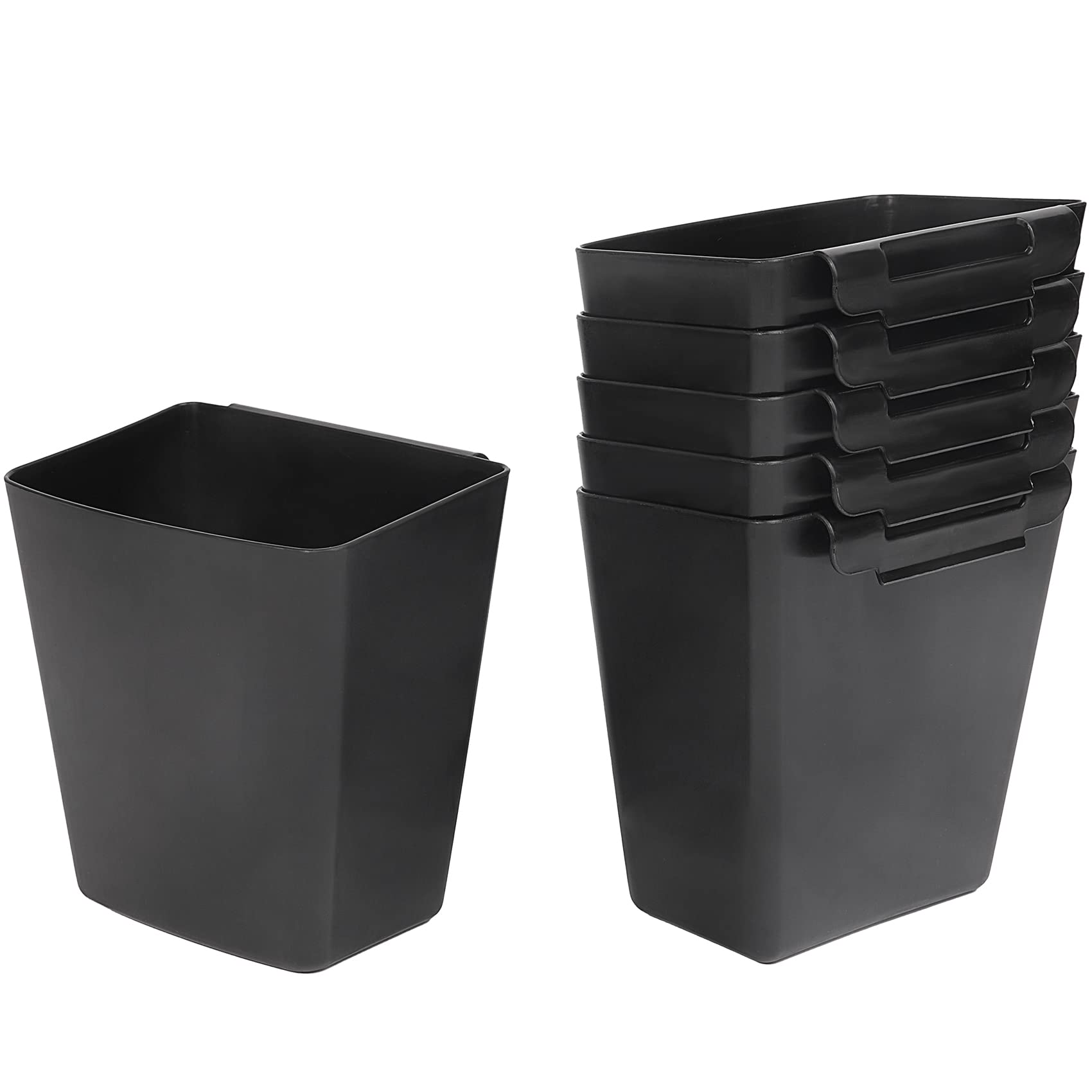 AYVANBER 6 Pack Hanging Cup Holder for Rolling cart Accessories Hooks Little Hanging Buckets Hanging Storage Bins Craft Supplies for Rolling Utility Cart Slim Storage Cart (Black)