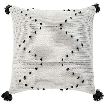 Square Throw Pillow Case For Living Room Sofa Tassels