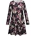 iPretty Mother and Daughter Christmas Xmas Gifts Print Flared Swing Dress Long Sleeve Plus Size Top