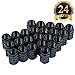 SUBANG 24pcs Valve Stem Caps Car Auto Tyre Tire Valve Stem Covers Caps, Black
