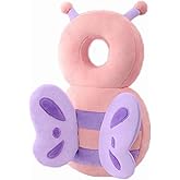 PandaEar Baby Head Protection Backpack, Toddler Walking Head Protector | Adjustable Head Protector Pad Safety Cushion, Head &amp; Back Protection for Babies Learning to Walk, Pink Butterfly Design