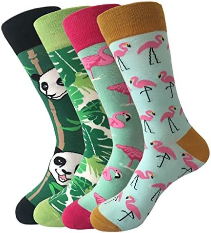 MYVOGOE Novelty Funny Crazy Animal Crew Socks Colorful Cool Funky Dress Socks For Men