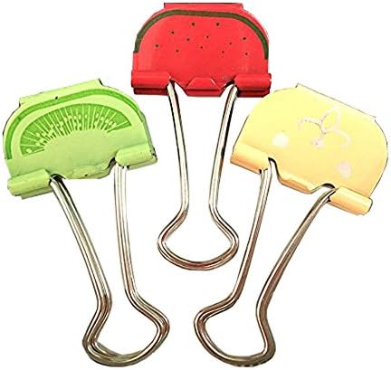 10 PCS Cute Binder Clip, Small Fruit Shape Paper Binder Clips, Watermelon Lemon Paper Clamps for Notes Letter Paper Clip Office