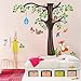 Toprate (TM) 150 x134cm Nursery Forest Animals Birds Fox Squirrel Mushrooms Trees Wall Art Stickers Decal for Nursery Home Decor Boys and Girls Children Courtyard Baby Room