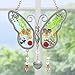 Sisters Butterfly Sun Catcher - Dried Flowers and Sister Charm - 4 1/4