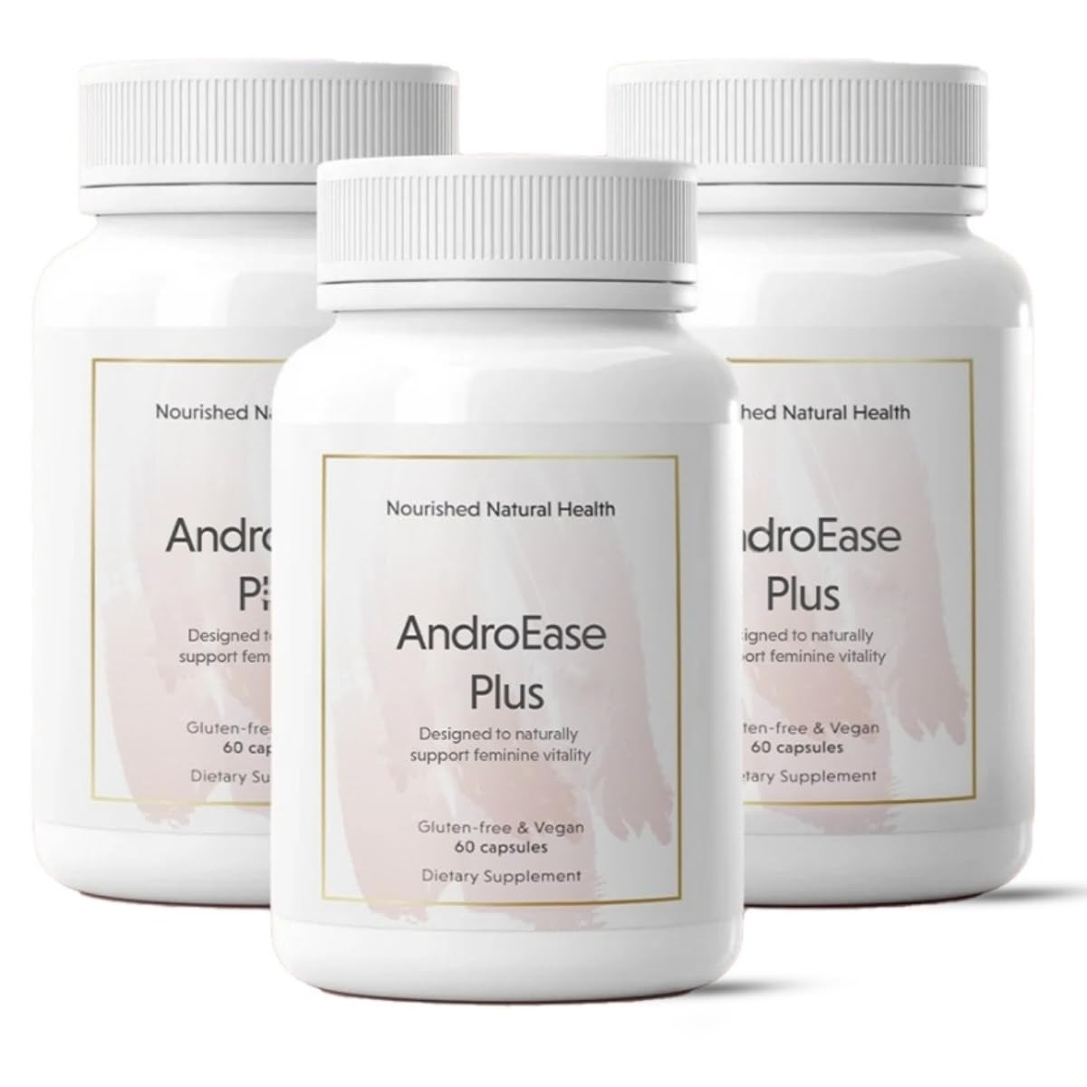 Nourished AndroEase Plus - Natural Balance Supplement for Women - Vegan Formula with Zinc & Saw Palmetto - 180 Capsules for Daily Wellness & Vitality - Made in USA