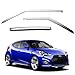 Chrome Sun Visors Vent Shade/Rain Window Guards for 2011 2012 2013 2014 Hyundai Veloster