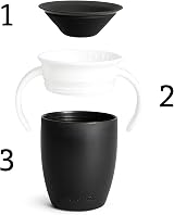 Munchkin Miracle 360 6+ Month 7oz Sippy Cups 2-Pack Black White view 6