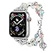 TILON For Apple Watch Band 42mm 44mm 45mm 49mm Series 9 8 7 6 5 4 3 2 1&SE, Adjustable Wristband Handmade Night Luminous Pearl iWatch Bracelet with Essential Oil/Perfume Storage Pendant for Women(Silver)