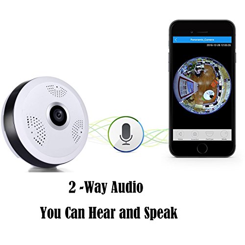Kebidu IP Camera 360 Degree Panoramic Fisheye 3D VR Wireless Wifi 2.4GHZ Security Camera Outdoor IR Night Motion Detection