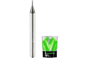 SHARPRO 1MM End Mills 4MM Shank, 2 Flute Carbide Square Endmill with AlCrN Coated, Upcut Spiral CNC Router Bits for Alloy Steel, Metal and Stainless Steel