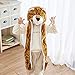 PULAMA Lion Plush Animal Hat Costume Anime Cosplay Cap with Mittens - Fits Adults and Children - Perfect for Cold Breezy Winter Weather