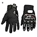 Tonsiki Carbon Fiber Motorcycle Motorbike Cycling Racing Full Finger Gloves (Black, XXL)