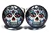 Cross Floral Skull Unisex Stainless Steel White Stud Earrings