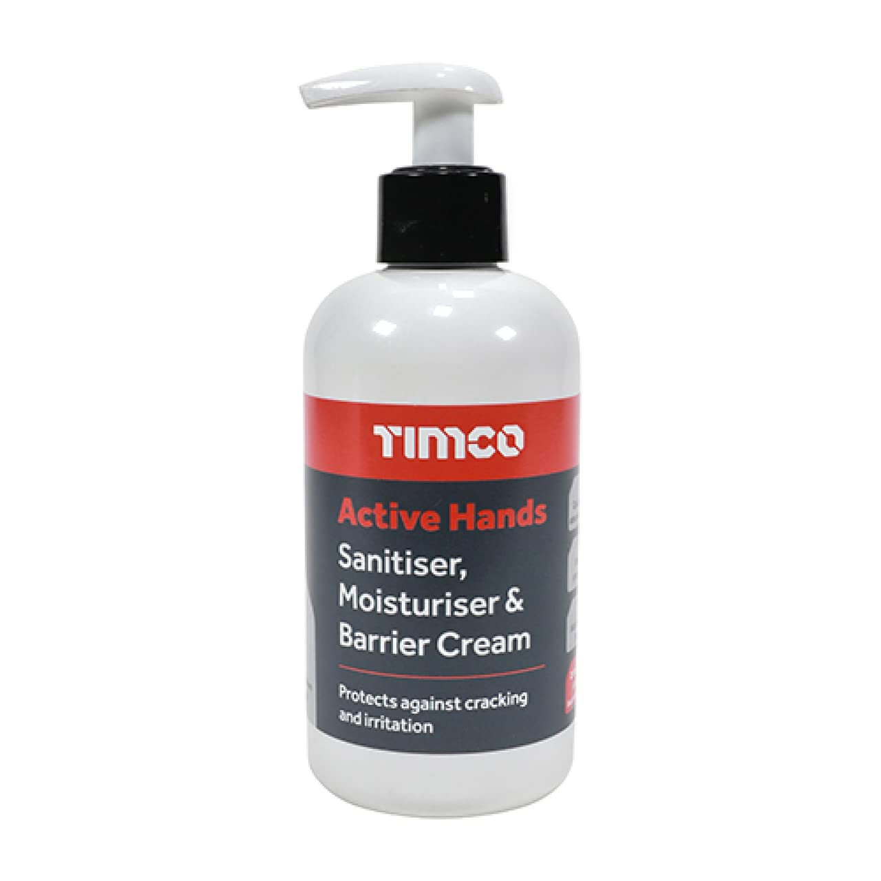 TIMCO Active Hands Sanitiser, Moisturiser & Barrier Cream - Pump bottle - 250ml - 432077