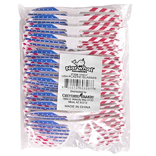 American Flag USA Patriotic Shutter Shades Sunglasses - 12 Pairs Fourth of July Party Favors Patriotic Decorations Red White and Blue Glasses 12 Pack - Thumbnail 5