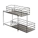 Seville Classics 2-Tier Sliding Basket Kitchen Cabinet Organizer, Gun Metal