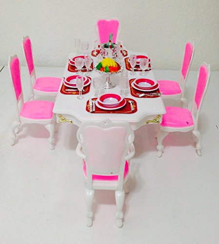 Barbie Size Dollhouse Furniture-Grand Dining Room Play Set