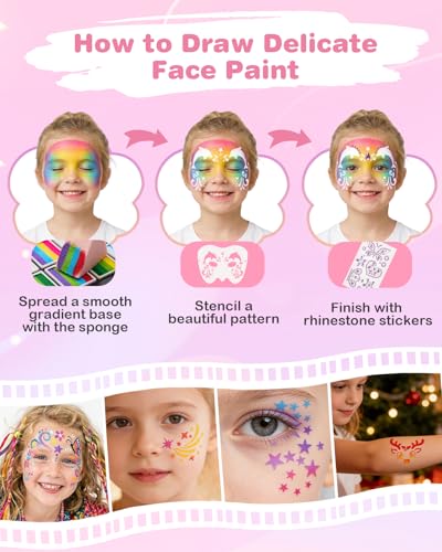 Lictin Pintura Facial y Corporal - 39 Colores, Pintura Corporal Segura e Hipoalergénica Lavable para Halloween, Cumpleaños, LGBTQ+, Pride, Mundial de Fútbol 2026 y Gran Regalo
