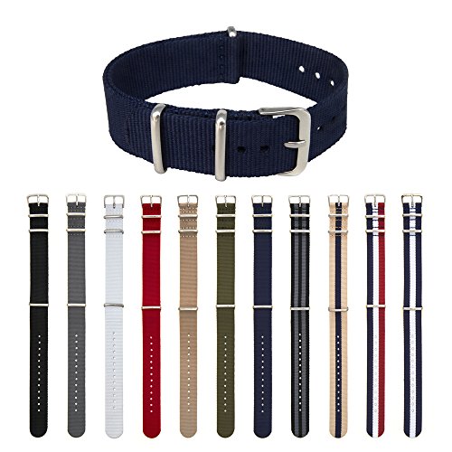 Archer Watch Straps | Nylon NATO Straps | Choice of Color and Size (Navy, 20mm)