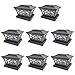 iGlow 8 Pack Black 6 x 6 Solar Post Light SMD LED Deck Cap Square Fence Outdoor Garden Landscape PVC Vinyl Wood