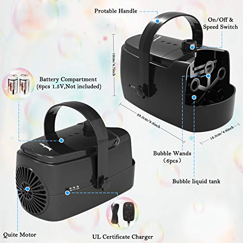 Bubble Machine Durable Automatic Bubble Blower, 4800+ Bubbles Per