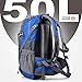 OutdoorMaster Hiking Backpack 45L - w/Waterproof Cover - Blue
