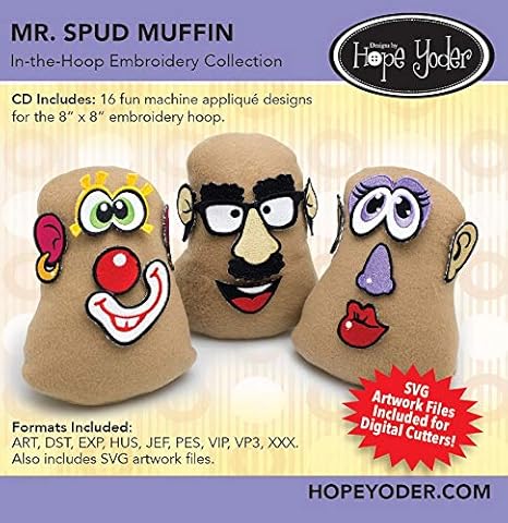 Download Amazon Com Mr Spud Muffin Embroidery Cd W Svg Designs By Hope Yoder Yellowimages Mockups