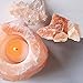 Himalayan Glow Tealight Candle Holder, Home Décor Natural Style Hand Carved Salt Lamp - 2 Pack