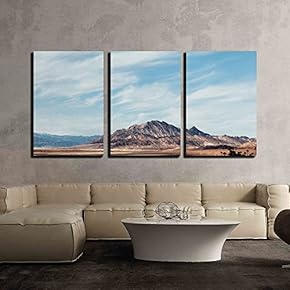 3 Piece Canvas Wall Art - Nature Scenery of Mountain Under Blue Sky - Modern Home Art Stretched and Framed Ready to Hang - 16"x24"x3 Panels