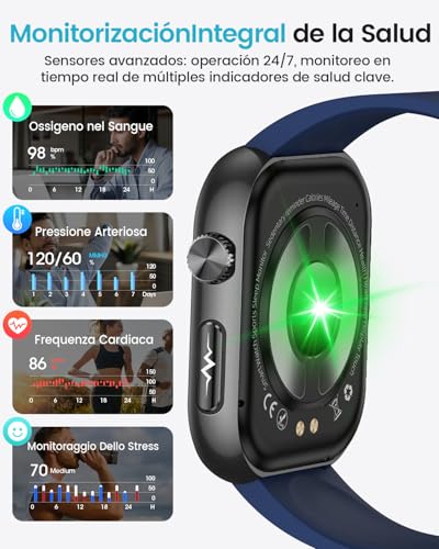 2026 Nuovo Smartwatch Uomo con ECG, HRV, 𝐆li𝐜𝐞m𝐢𝐚, Pressione Sanguigna, 1,97" AMOLED Salute Orologio Fitness con Monitoraggio 24H Cardiofrequenzimetro, SpO2, Sonno, BMI, Temperatura, iOS Android