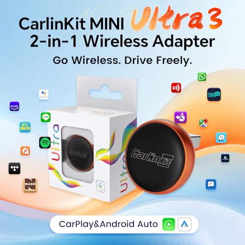 Carlinkit Mini Ultra 3: Upgrade to Wireless CarPlay & Android Auto Instantly, Fast 5GHz WiFi No-Lag Connection, Retains Original Car Knob/Button Controls (New Generation）