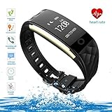 Fitness Tracker, Health Sleep Activity Tracker, Upgraded Watch Wristband with Heart Rate Monitor, Wireless Bluetooth Smart Bracelet for Outdoor Running Walking, for iPhone/Android phone