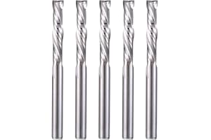 HOZLY 1/8 Inch Shank Carbide End Mills Up & Down Cut CNC Spiral Router Bits 2 Flutes Milling Cutter Compression Router Bit for Engraving Milling Woodworking Pack of 5
