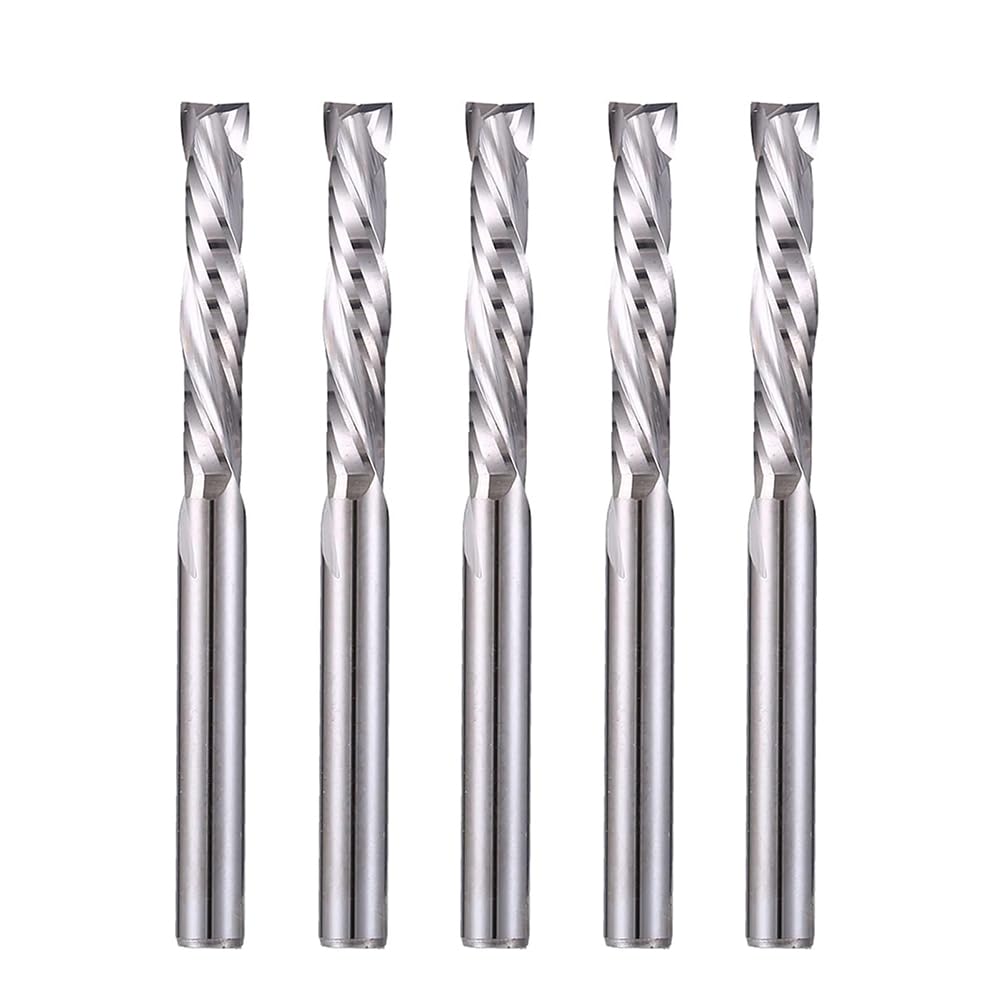 EU_HOZLY UP & Down Cut 3.175x17mm Two Flutes Spiral Carbide Tool for CNC Router Compression Wood End Mill Cutter Bits Pack of 5