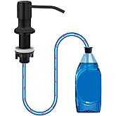Soap Dispenser for Kitchen Sink, Countertop Soap Dispenser Pump, 47" Silicone Extension Tube Connect to The Soap Bottle Directly, Say Goodbye to Frequent Refills (Black)