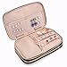 BAGSMART Double Layer Travel Jewelry Organizer Jewelry Storage Carrying Cases for Earrings, Necklaces, Rings, Pink